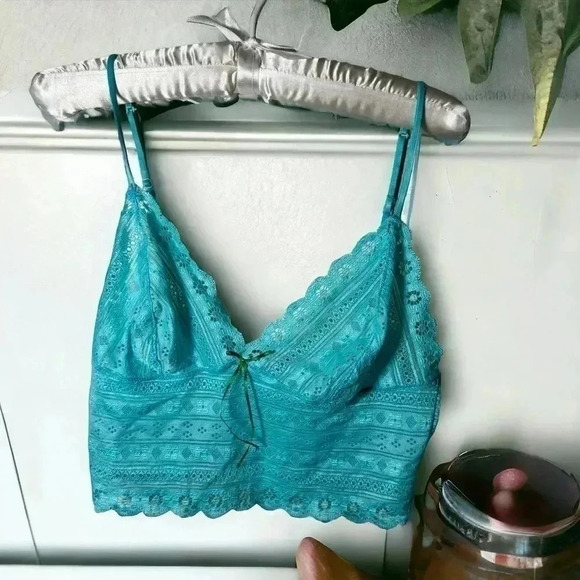 La Senza Y2K teal blue mermaid core/fairy lingerie bra top M - Picture 1 of 5